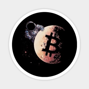 Bitcoin to the moon Magnet